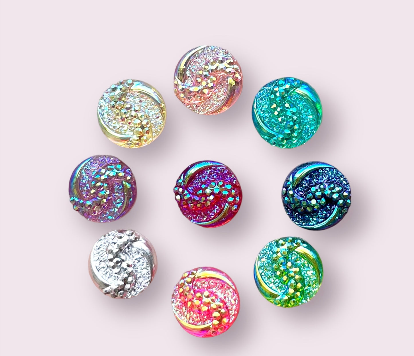 Rhinestone round cabochons 10mm