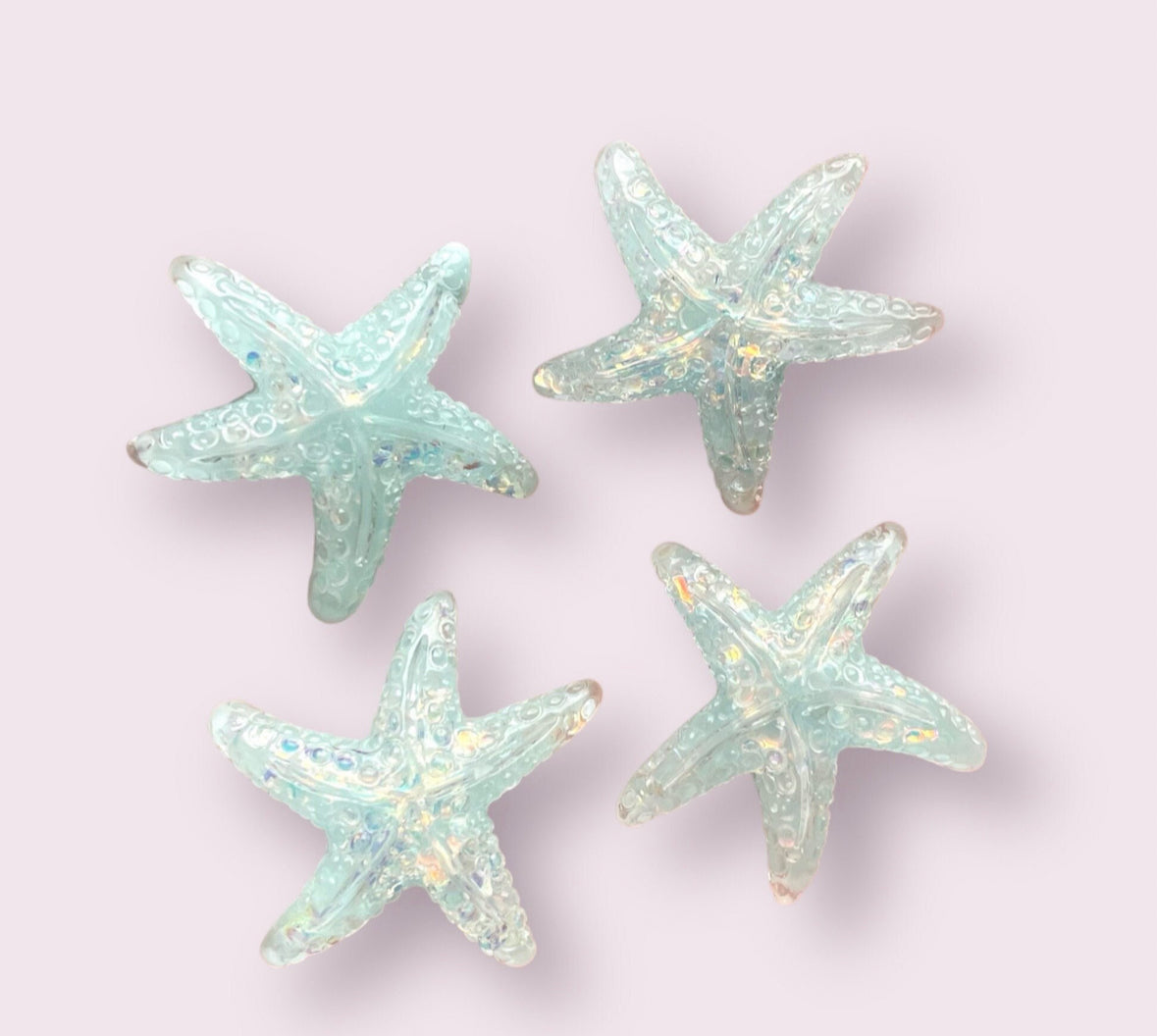 Starfish cabochons, blue 25mm