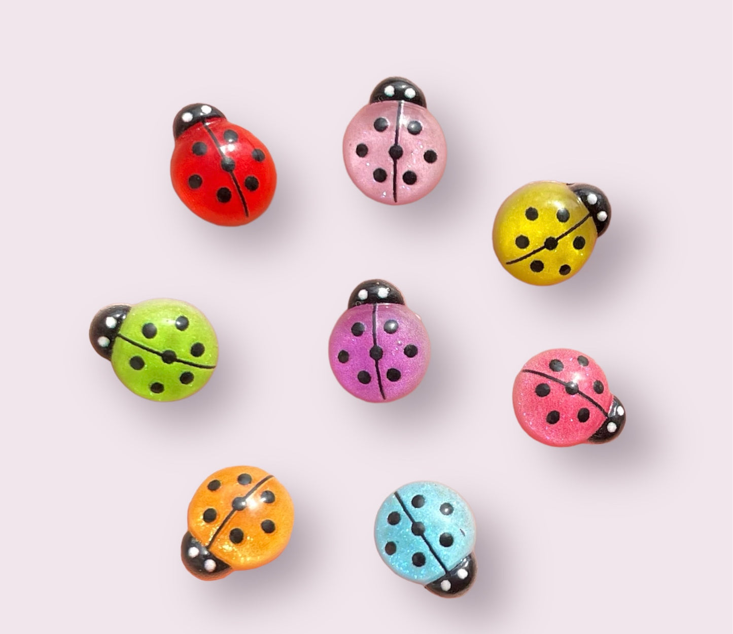 ladybird cabochons, mini 10mm