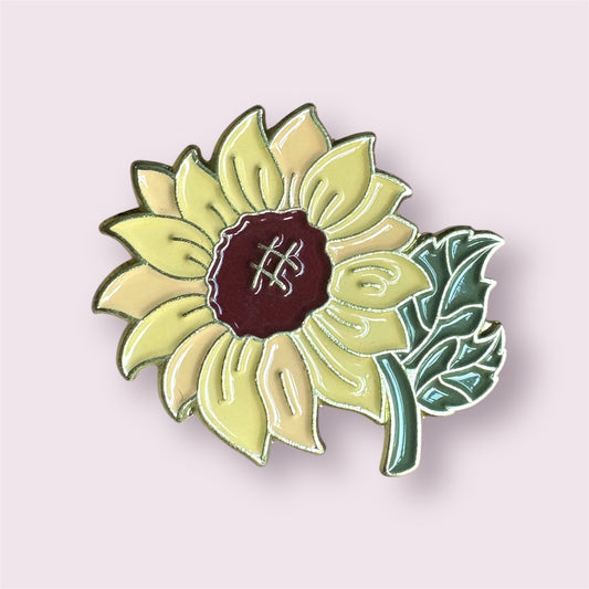 Yellow flower enamel pin badge