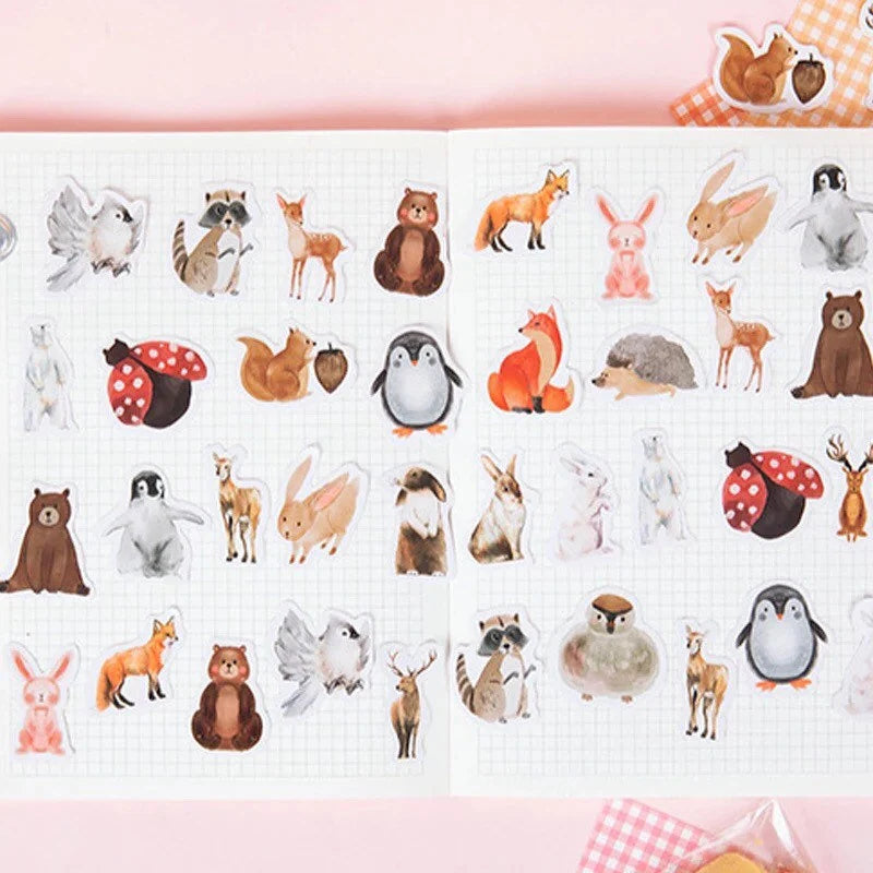 Animal paper stickers box