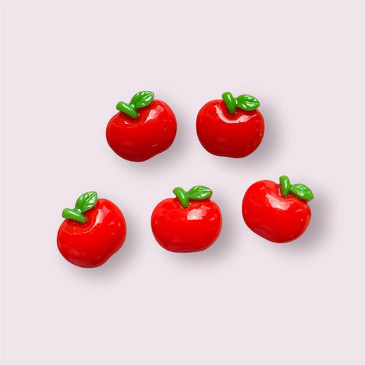 Apple resin embellishments, 15mm