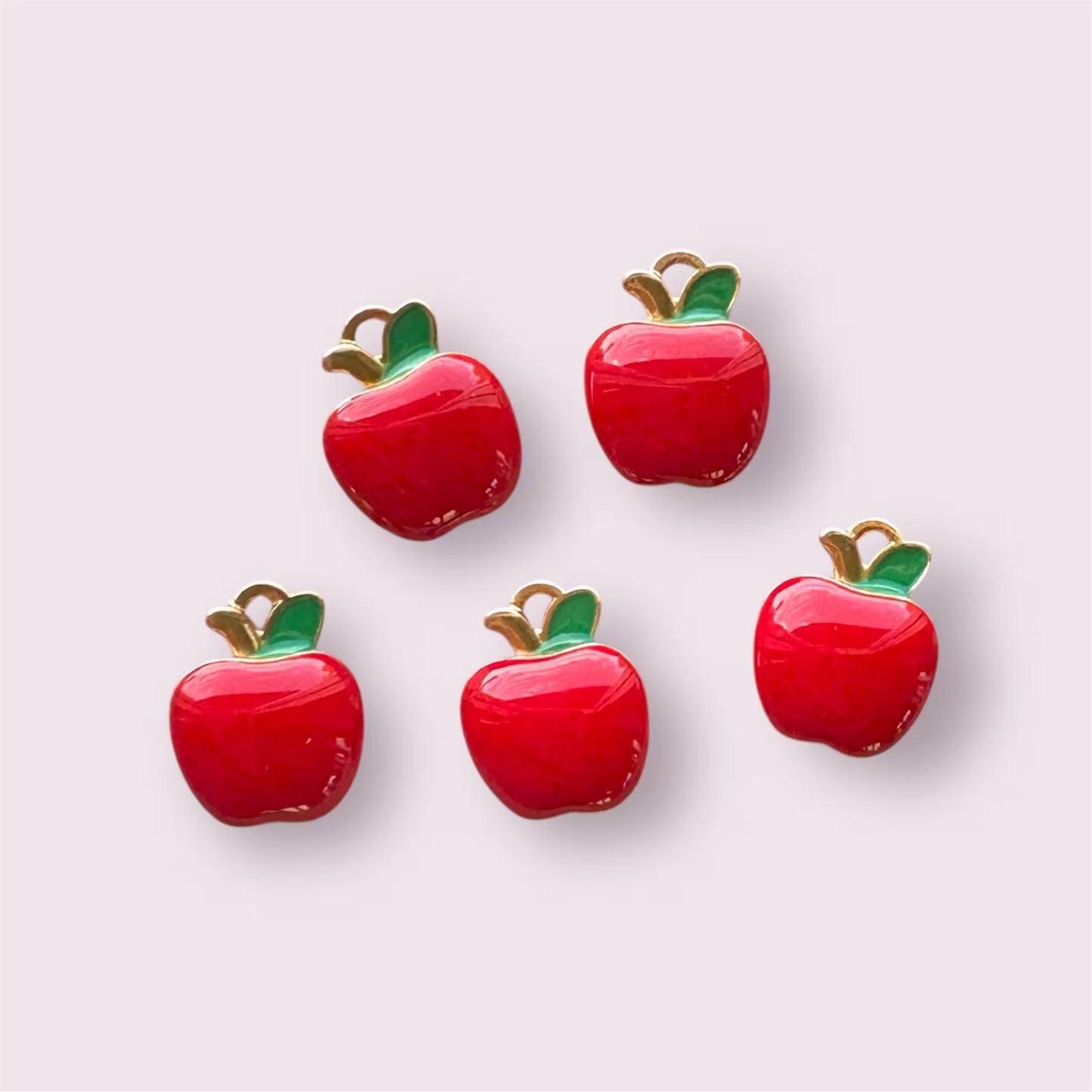 Apple enamel charms