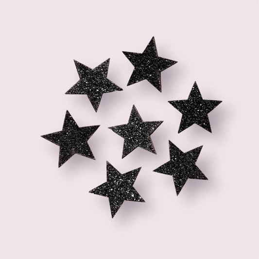 wooden stars, black 20mm