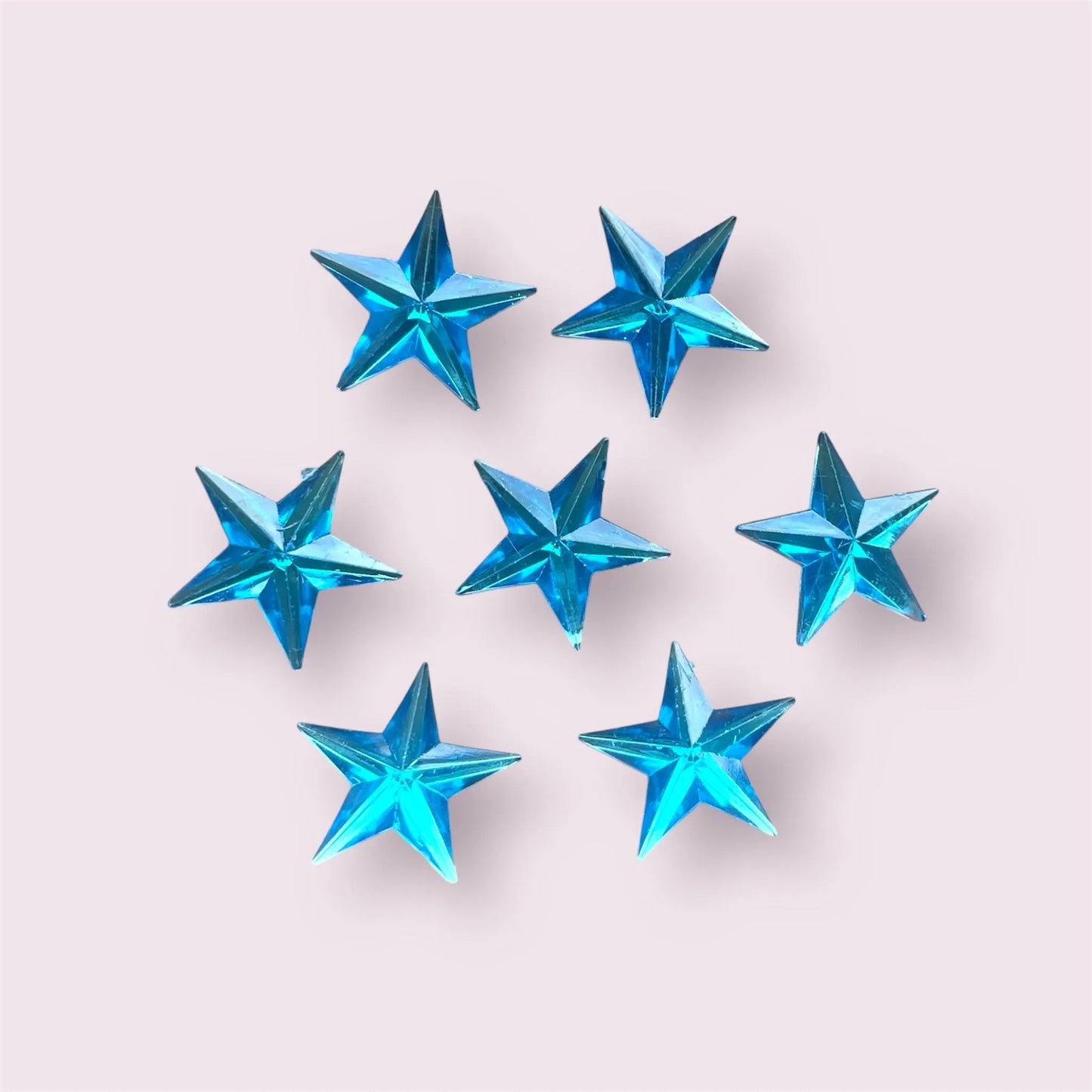 Blue acrylic star embellishments, 13mm