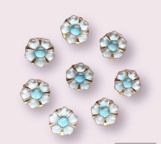 Blue flower cabochons 12mm