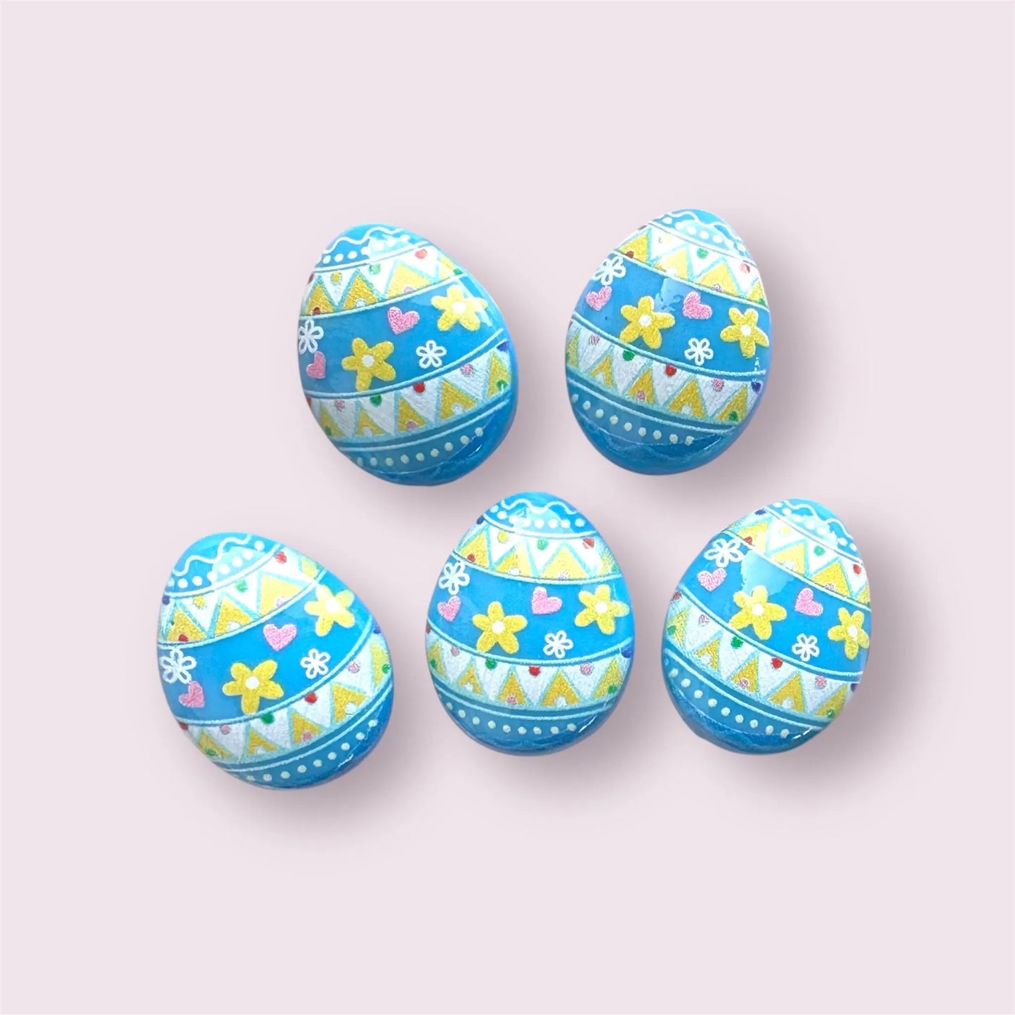 Easter egg cabochons, blue 24mm