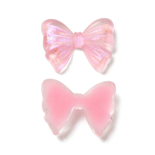 Pink bow cabochons, 17mm