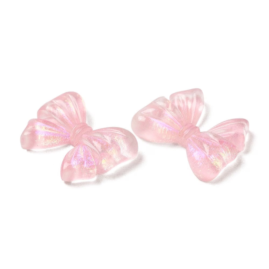 Pink bow cabochons, 17mm