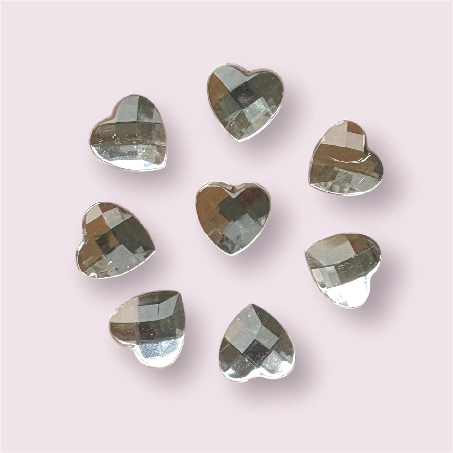 heart cabochons, clear, 10mm