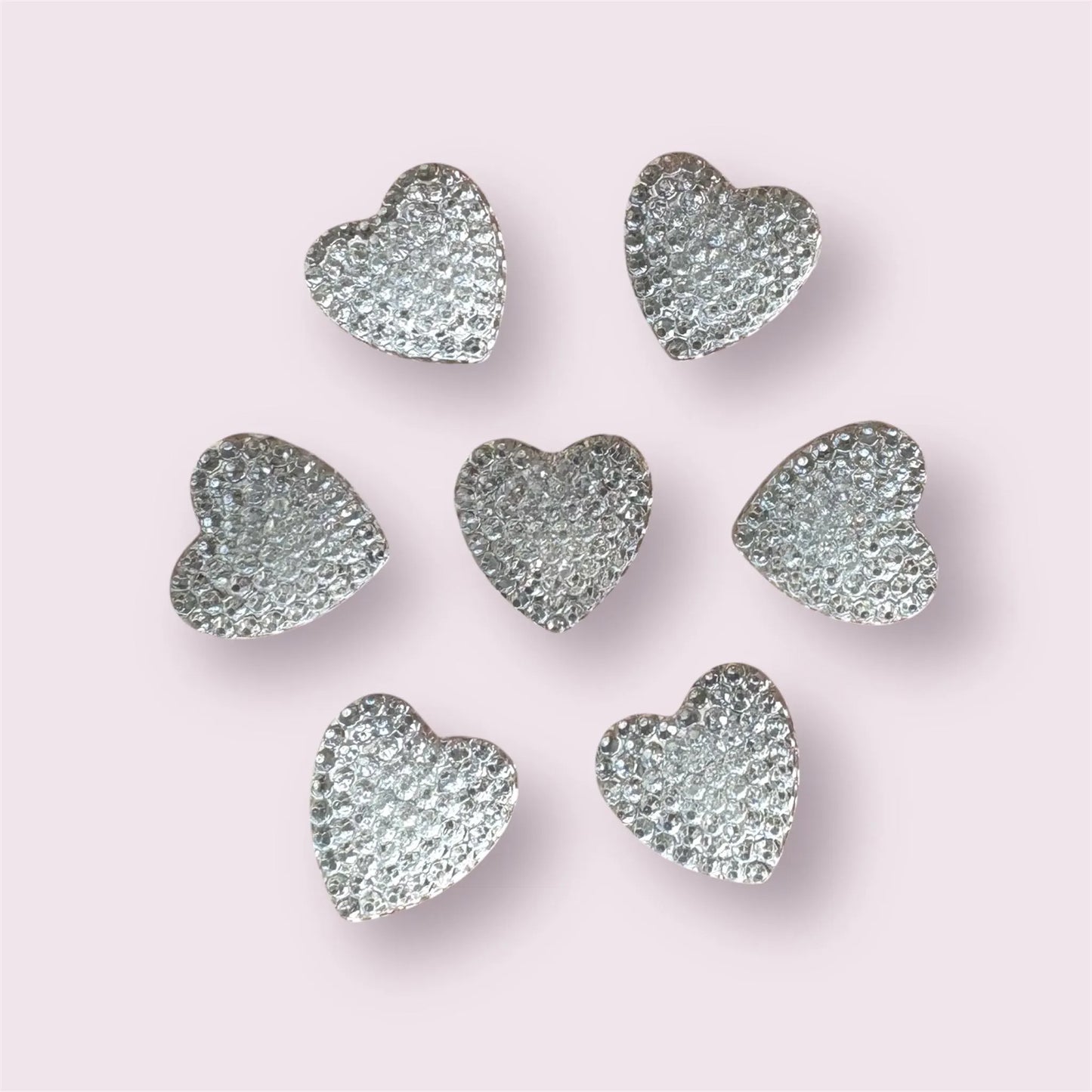 clear resin heart cabochons, 13mm