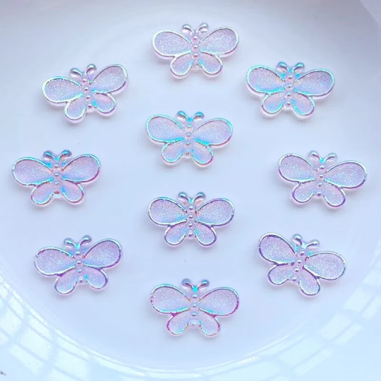 Butterfly cabochon, clear lustre 14mm