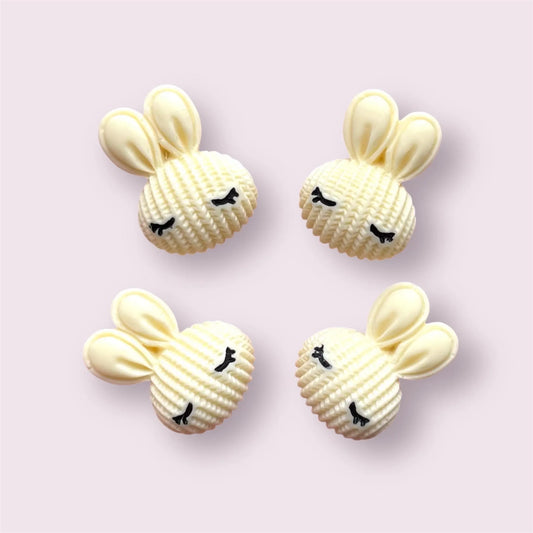 Rabbit cabochons, cream, 22mm