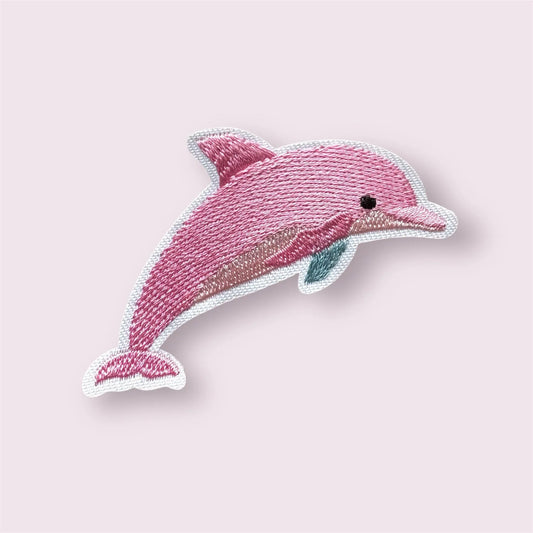 Dolphin embroidered patch, 6cm