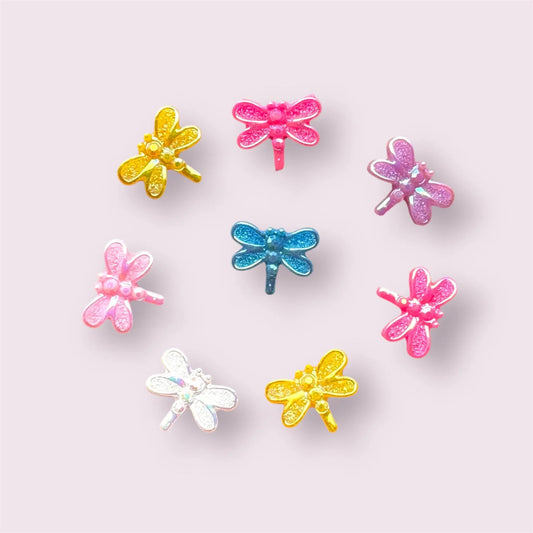 Dragonfly cabochons, bright mix, 12mm