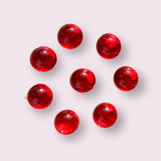 red glossy round cabochon, 10mm