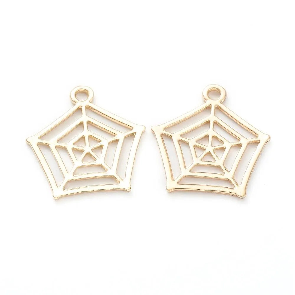 cobweb charms, gold tone