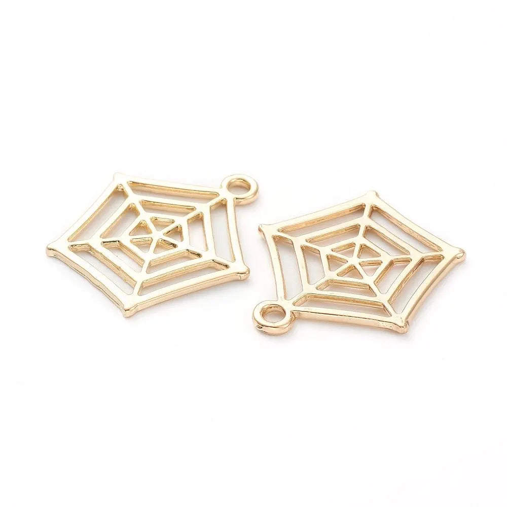 cobweb charms, gold tone