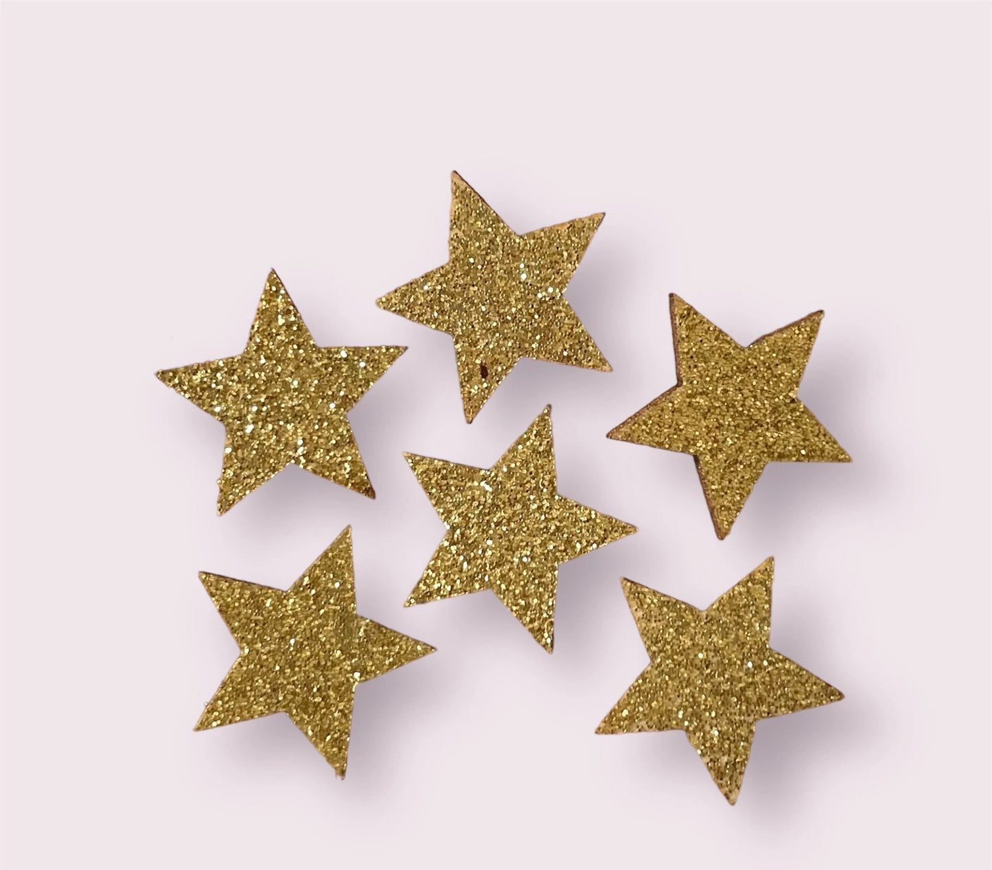 wood stars, gold 20mm