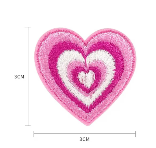 heart patch, pink 3cm