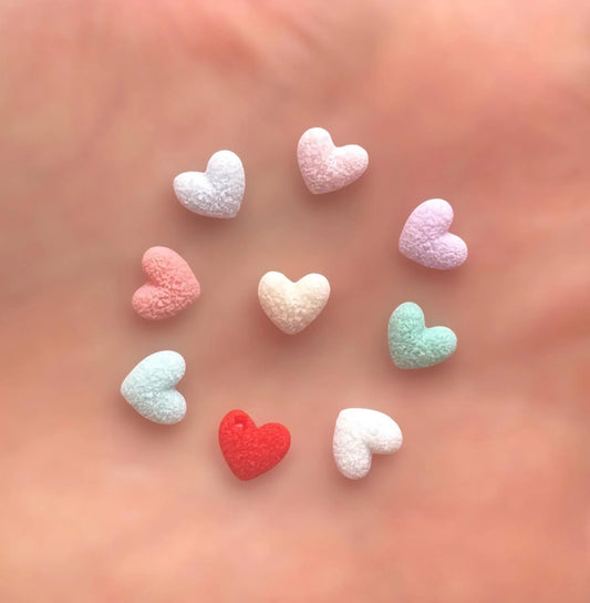 Heart embellishments, multi mix, 7mm