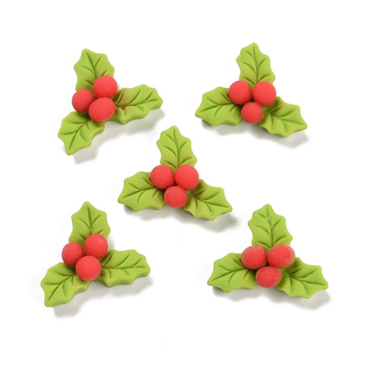 Holly cabochons, 26mm