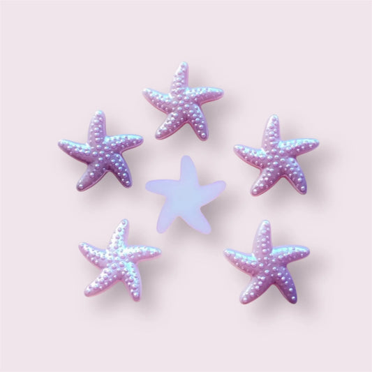Starfish cabochons, lilac 18mm
