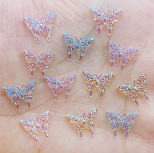 butterfly lustre cabochon mix, 12mm