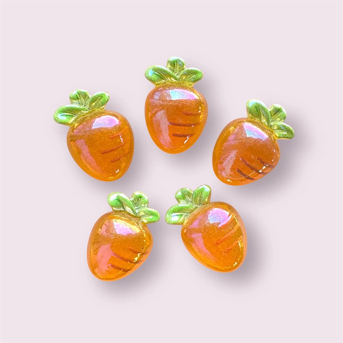 Carrot cabochons, lustre 24mm