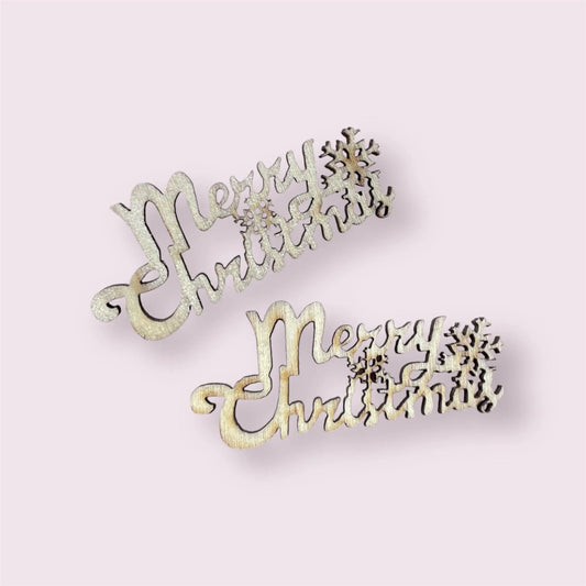 Wood merry Christmas embellishments, 45mm