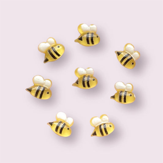 Bee resin cabochons, mini 8mm