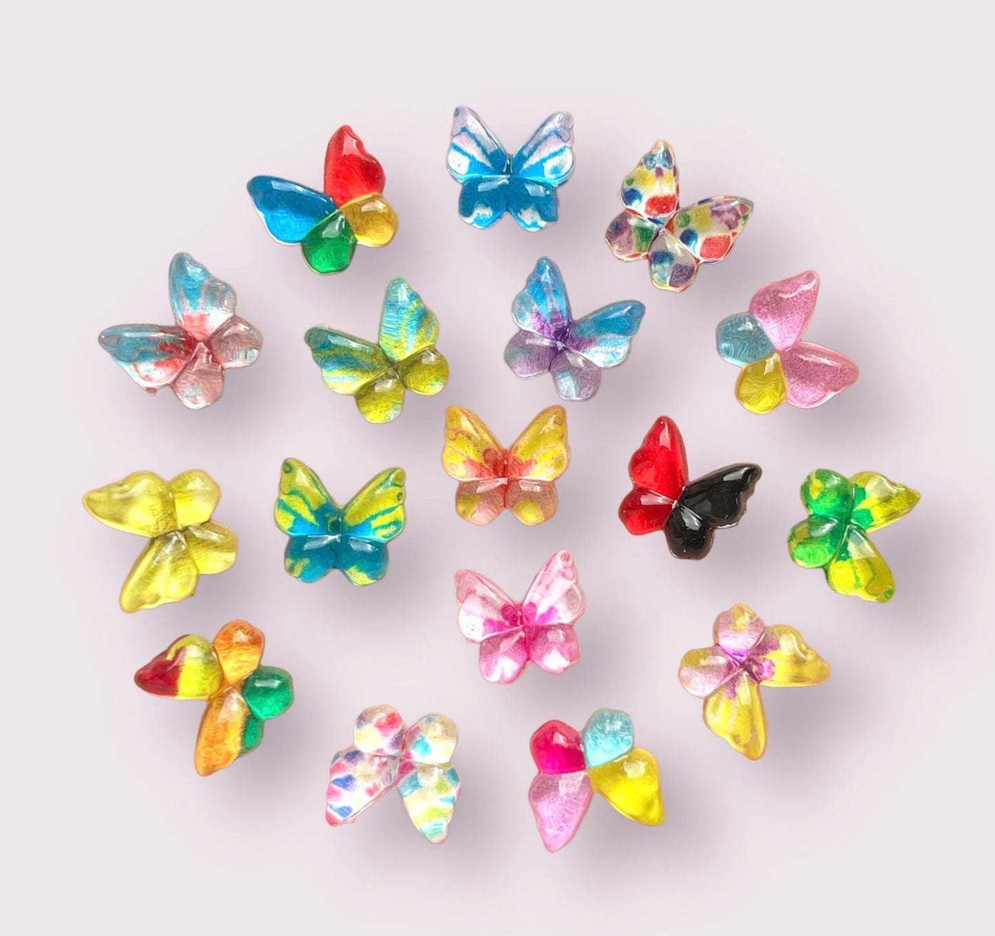 Butterfly cabochons, mix set, 10mm