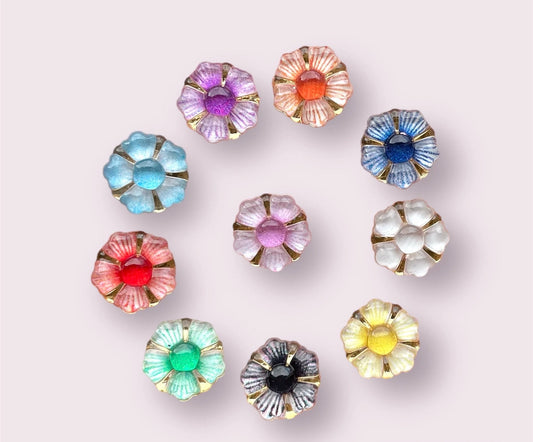 Flower embellishments, mixed colour cabochon