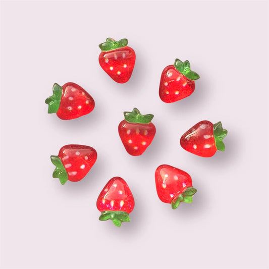 Strawberry mini cabochons, 11mm