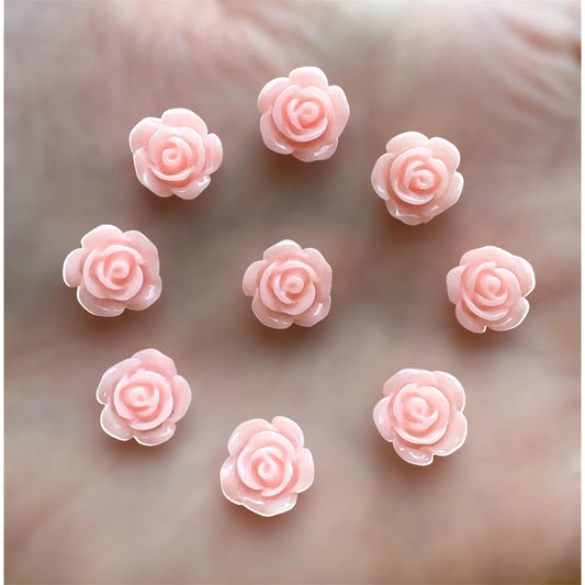 Pink rose cabochons,10mm