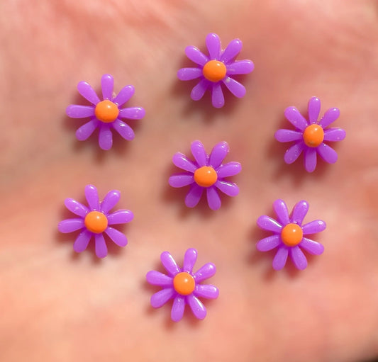 purple daisy cabochons, 12mm