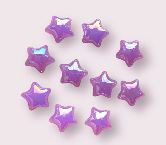 Purple star Pearl effect cabochons, 10mm