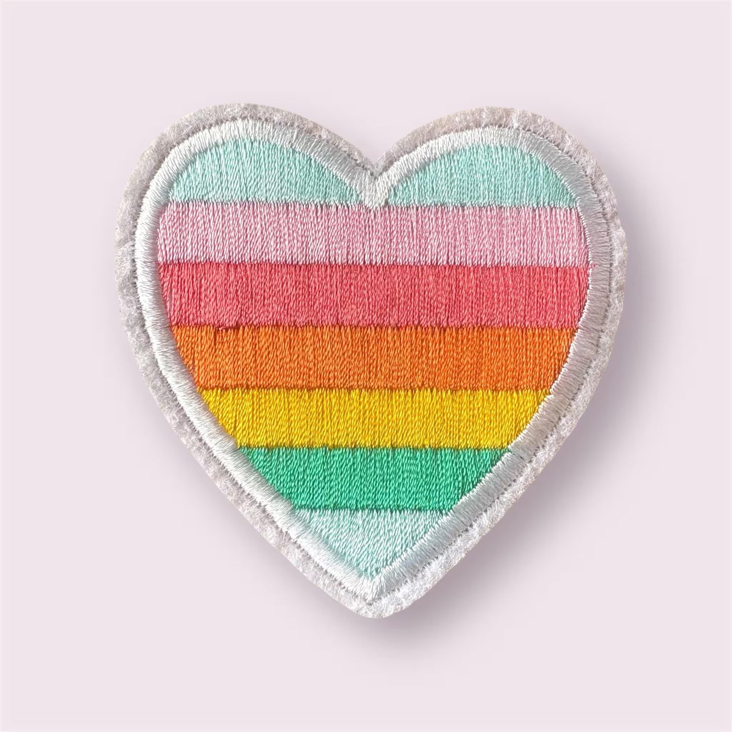 Heart patch, striped, 6cm