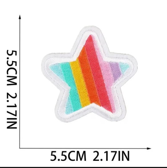 Rainbow star patch, 55mm