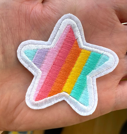 Rainbow star patch, 55mm