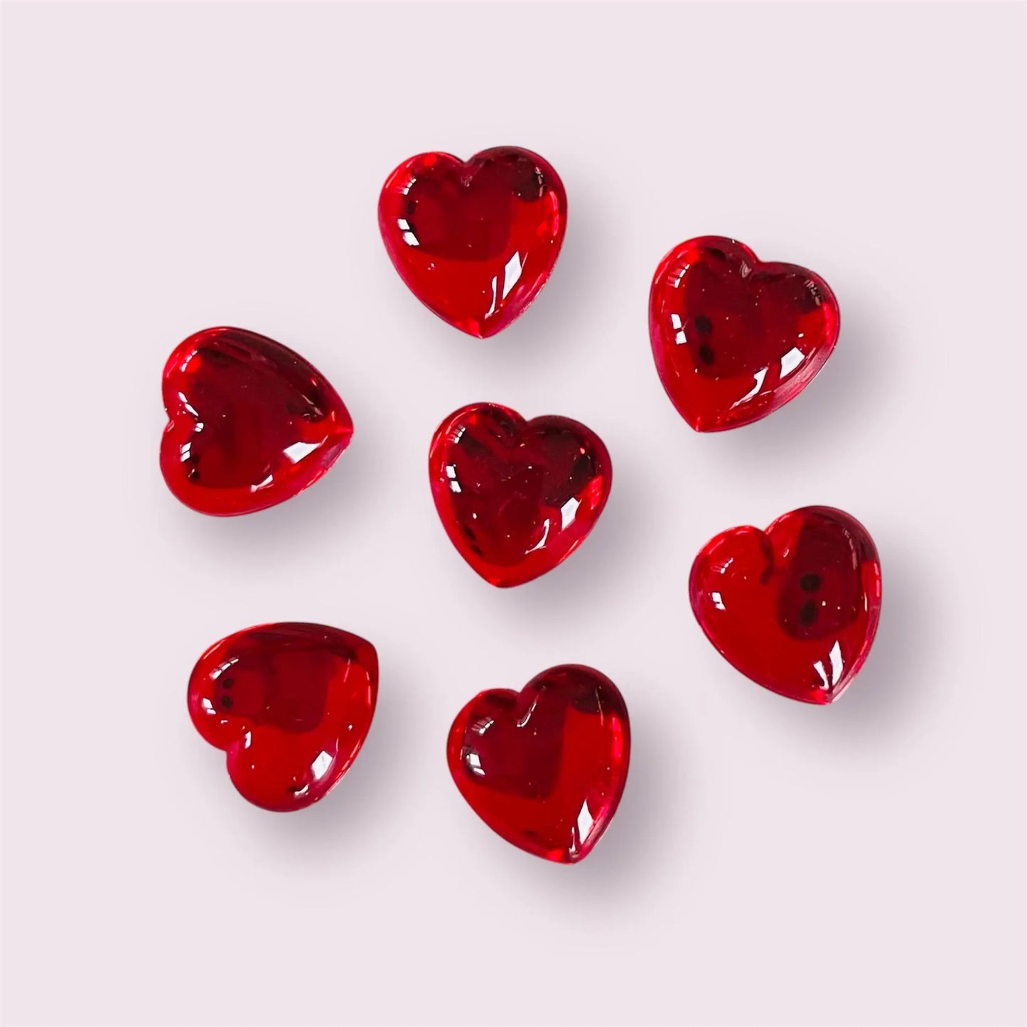Red heart embellishments, 12mm hearts