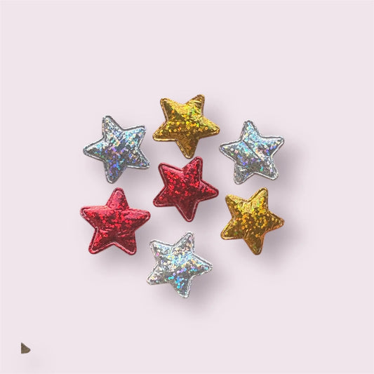 Fabric star, metallic mix, 25mm