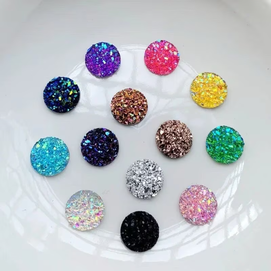 round rhinestone cabochons, mixed set 12mm