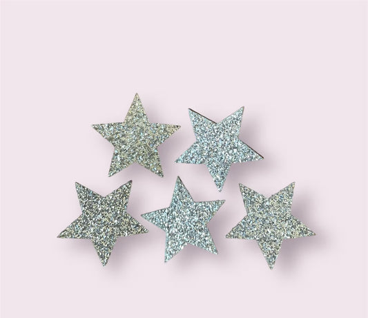 silver wooden star, 2cm