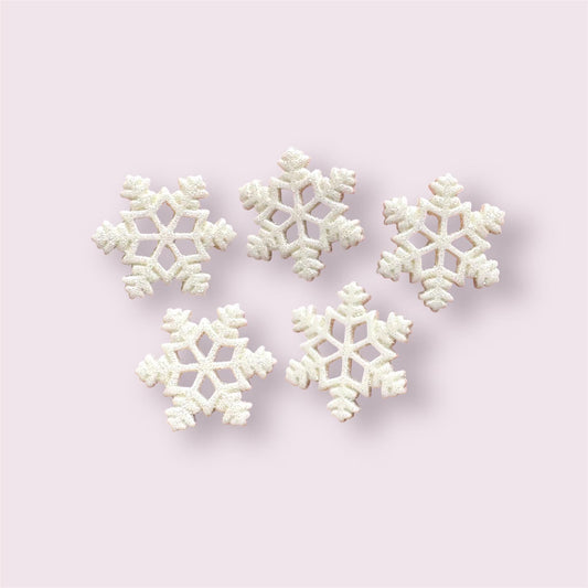 Snowflake cabochons, ivory 27mm