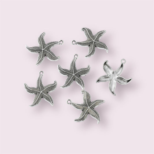 Starfish charms, Tibetan style, 26mm