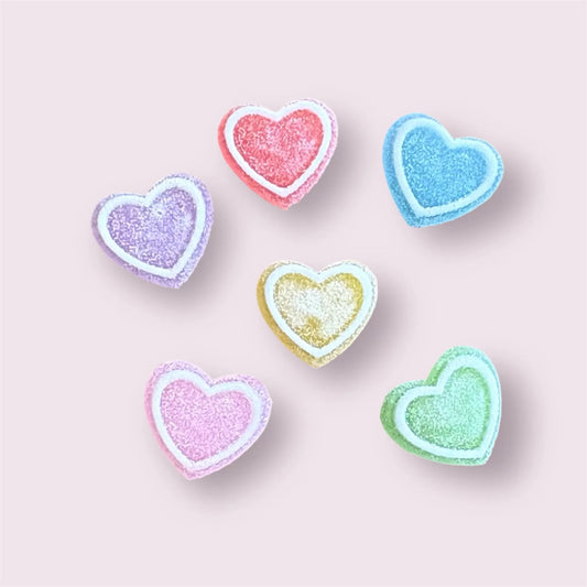 heart sweets resin embellishments, frosted 17mm