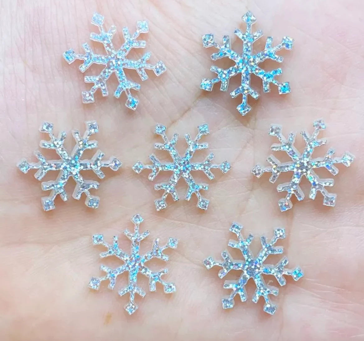 snowflake cabochon, thin, 17mm