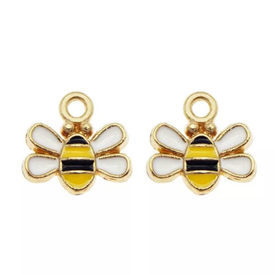 bee charms, mini 11mm