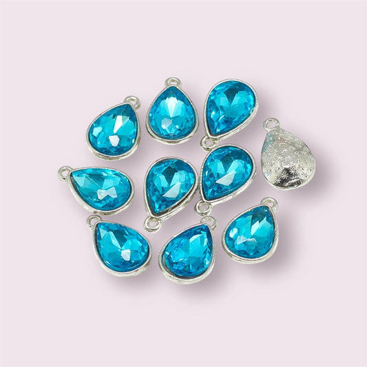 Teardrop charms, turquoise, 14mm
